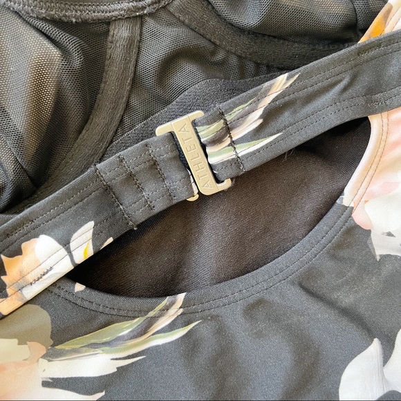 Athleta Halter Tankini size 32B 32C Polynesia Tank Top Tropical Floral Black - Picture 9 of 10